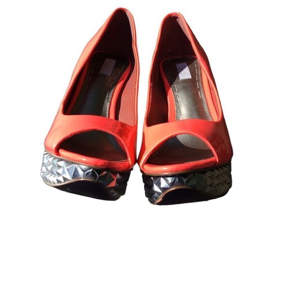 Rachel Roy Platform Shoes Orange Size 6M - Picture 2 of 7